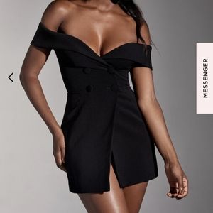 Off the shoulder black dress